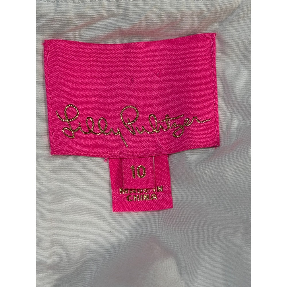 Lilly Pulitzer Shelli Stretch Eyelet Mini Sheath Dress Womens 10 Fitted Resort - Picture 5 of 12